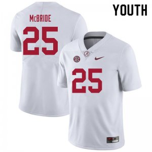 NCAA Youth Alabama Crimson Tide #25 Jacobi McBride Stitched College 2021 Nike Authentic White Football Jersey JM17G27ZU
